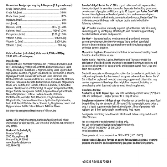 Label with instructions and ingredients list