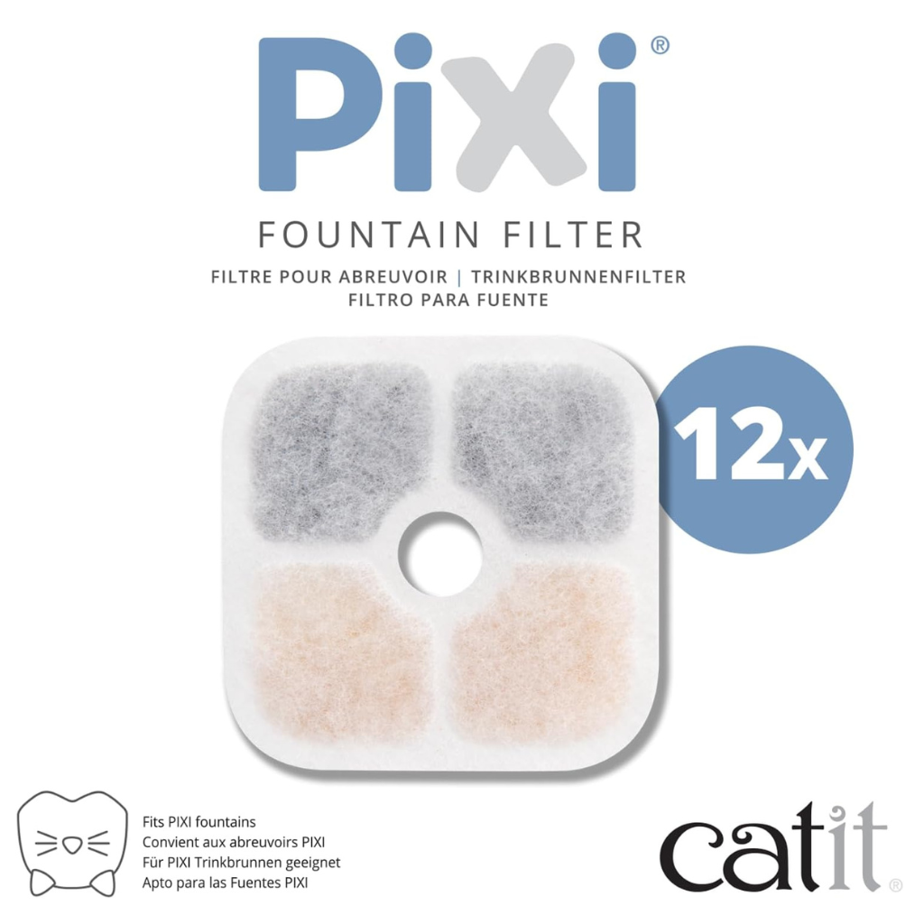 Catit PIXI Drinking Fountain Replacement Filters – Triple Action Filtration - Cat Bowls & Feeders 8
