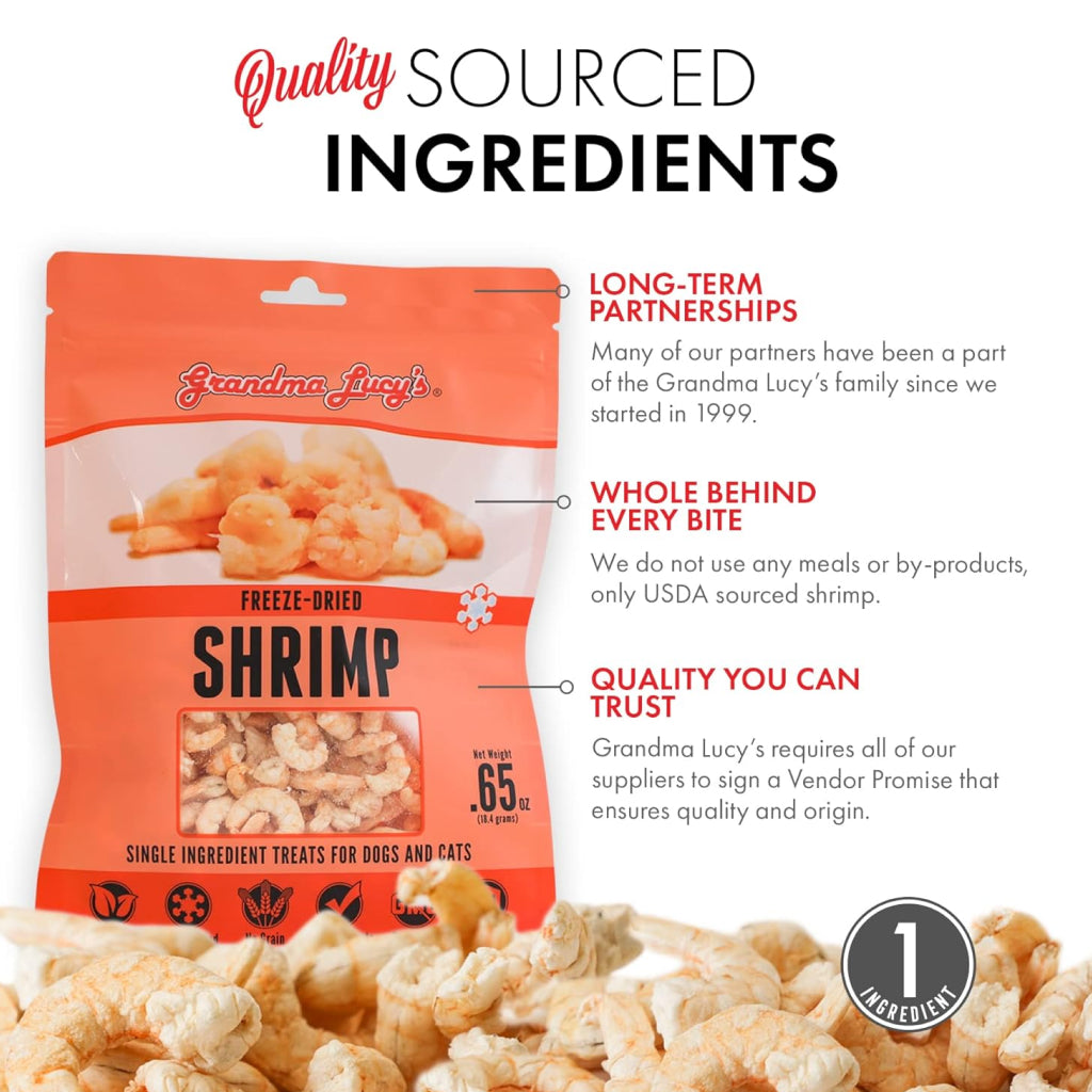 Grandma Lucy's Freeze-Dried Shrimp Dog & Cat Treats (3.5 oz)