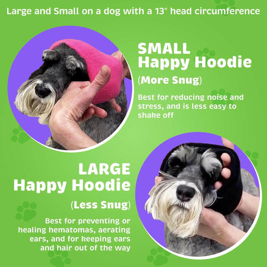 Happy Hoodie Calming Cap For Dogs PURPLE -2 pack ( 1 large 1 small)