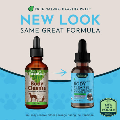 Animal Essentials Herbal Tonic Blend Body Cleanse Waste Elimination & Immune Support for Dogs & Cats - Dog Supplements