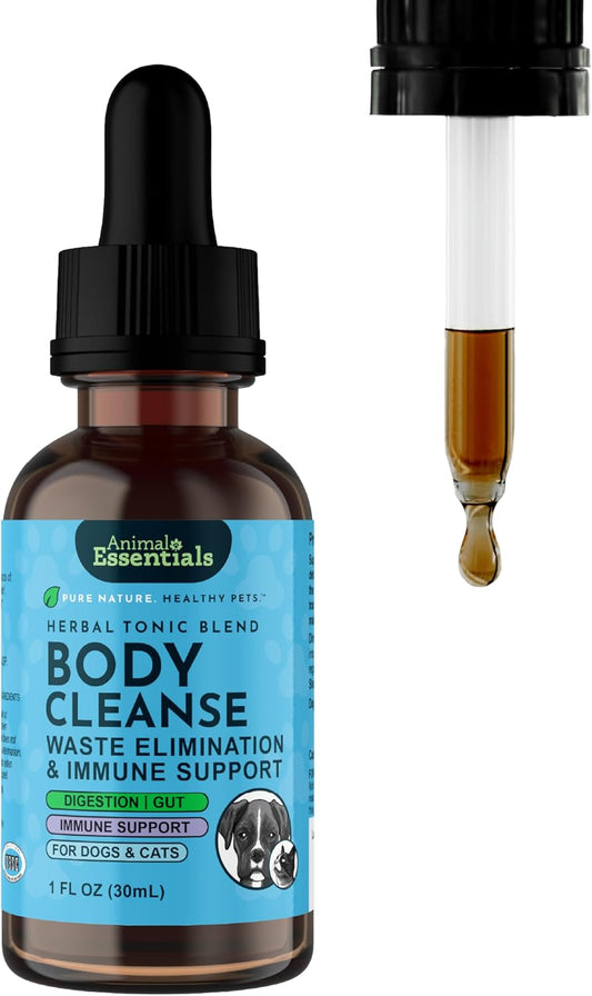 Animal Essentials Herbal Tonic Blend Body Cleanse Waste Elimination & Immune Support for Dogs & Cats - 1-oz - Dog