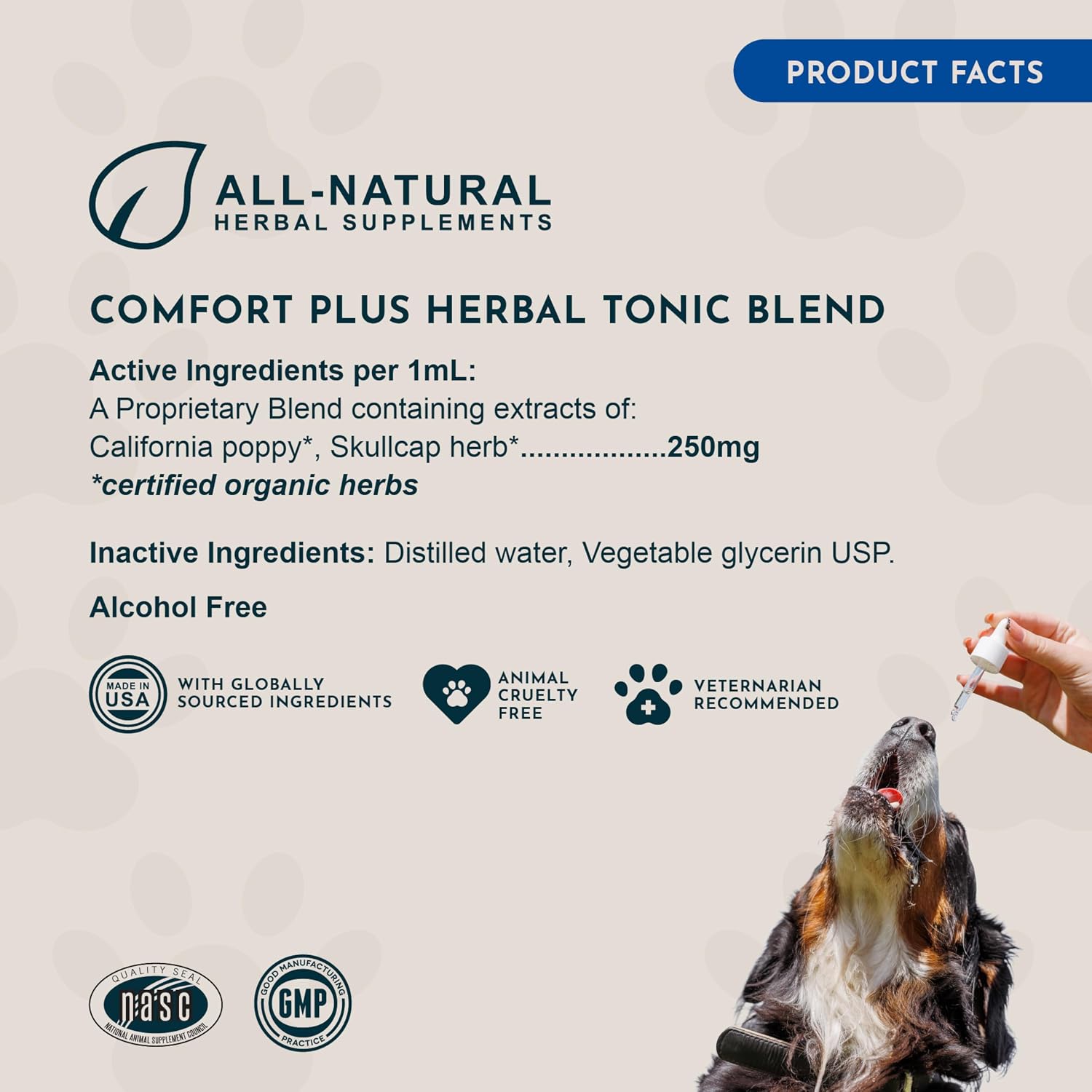 Animal Essentials Herbal Tonic Comfort Plus Manages Discomfort & Stress for Dogs & Cats - Dog Supplements & Vitamins 7