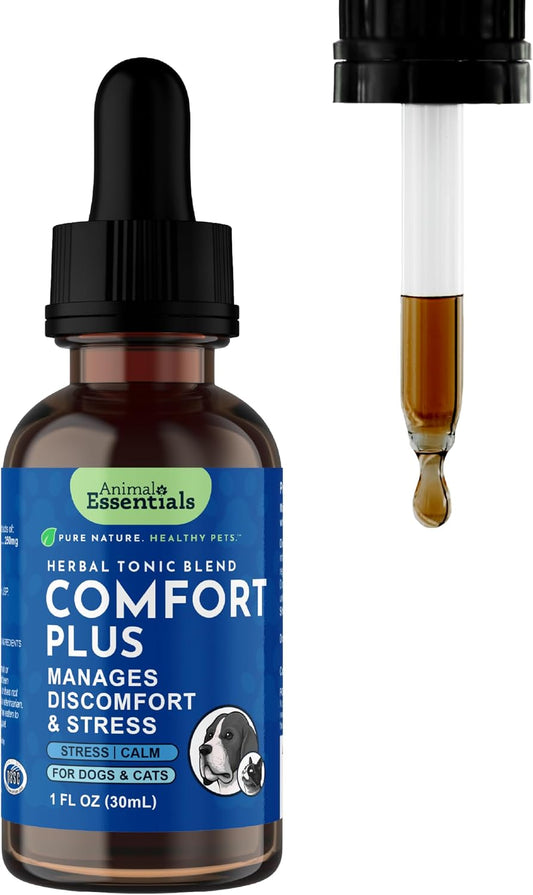 Animal Essentials Herbal Tonic Comfort Plus Manages Discomfort & Stress for Dogs & Cats - 1-oz - Dog Supplements &