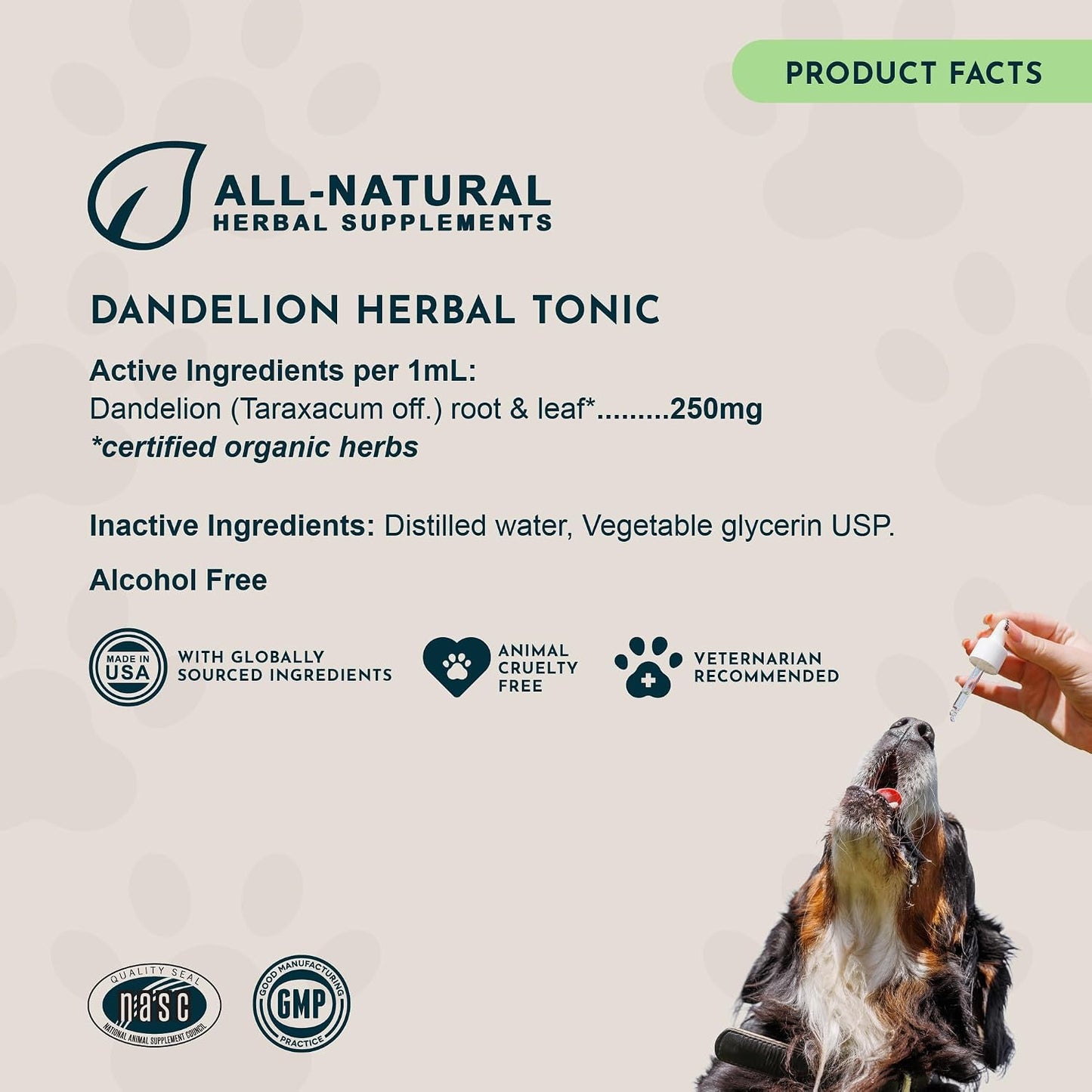 Animal Essentials Herbal Tonic Dandelion Supports Healthy Liver Function for Dogs & Cats - Dog Supplements & Vitamins 9