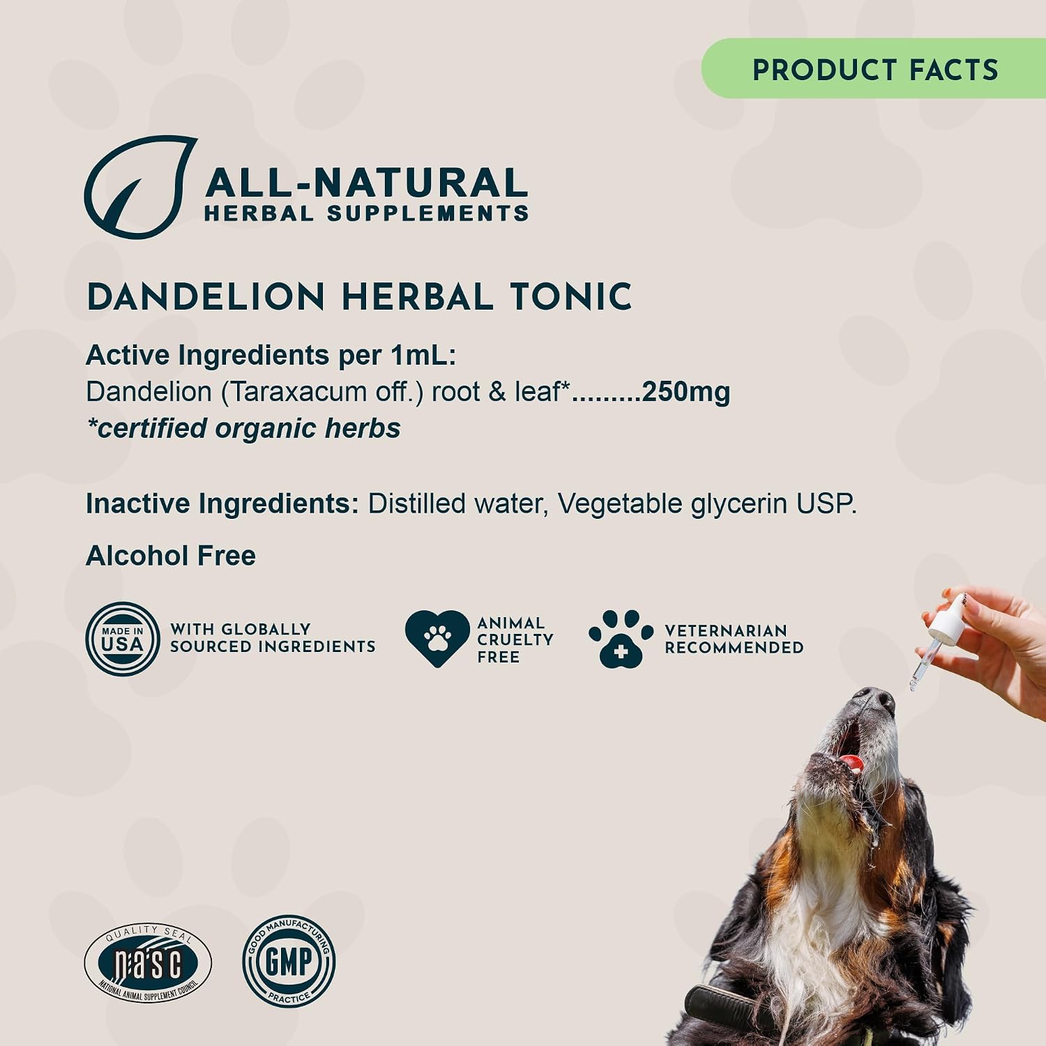 Animal Essentials Herbal Tonic Dandelion Supports Healthy Liver Function for Dogs & Cats - Dog Supplements & Vitamins 9