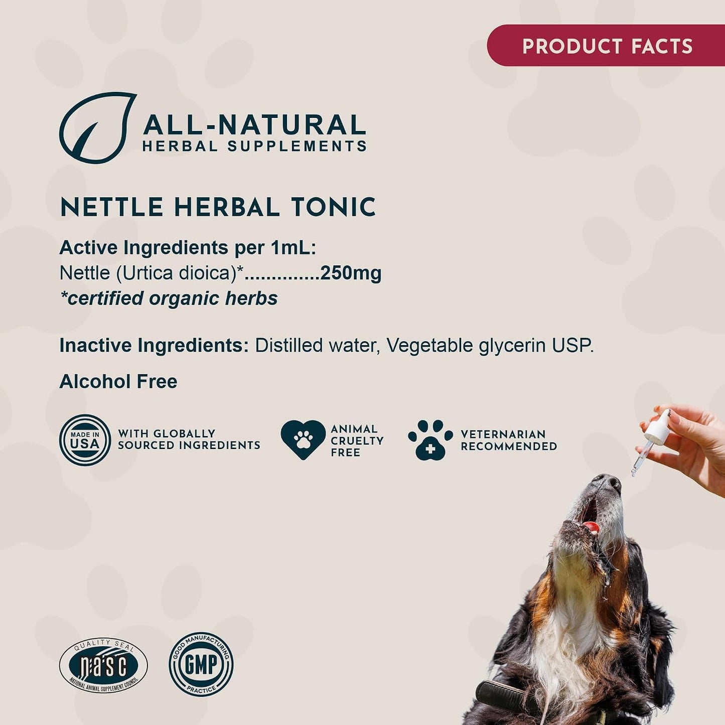 Animal Essentials Herbal Tonic Nettle Allergy Support for Dogs & Cats - Dog Supplements & Vitamins 5