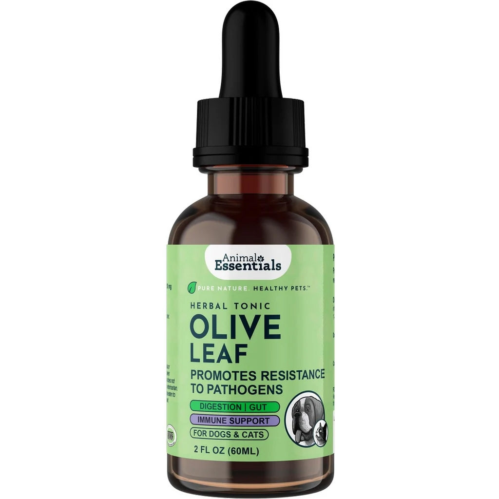 Animal Essentials Herbal Tonic Olive Leaf Promotes Resistance to Pathogens for Dogs & Cats - 2-oz - Dog Supplements &
