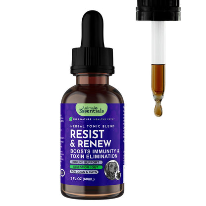 Animal Essentials Herbal Tonic Resist & Renew Boosts Immunity & Toxin Elimination for Dogs & Cats - 2-oz - Dog