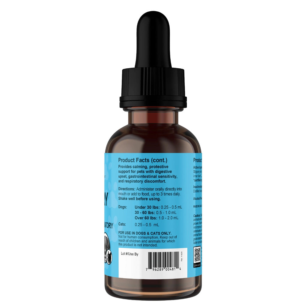 Animal Essentials Herbal Tonic Slippery Elm Supports Respiratory & Gut Health for Dogs & Cats - Dog Supplements &