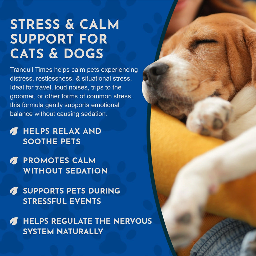 Animal Essentials Herbal Tonic Tranquil Times Manages Stress & Promotes Calm for Dogs & Cats - Dog Supplements &