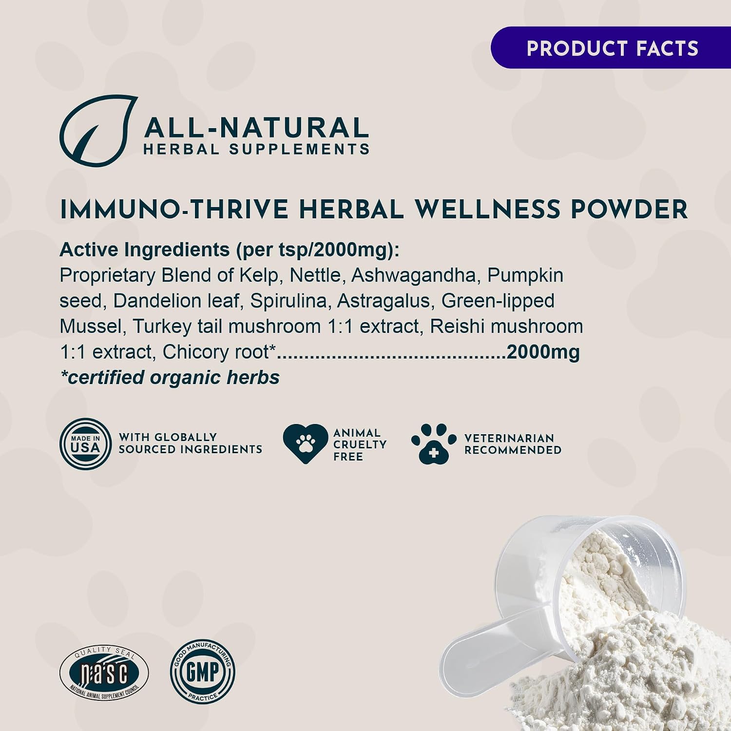 Animal Essentials Immuno Thrive Supplement Powder for Dogs & Cats 5.3-oz - Dog Supplements & Vitamins 8