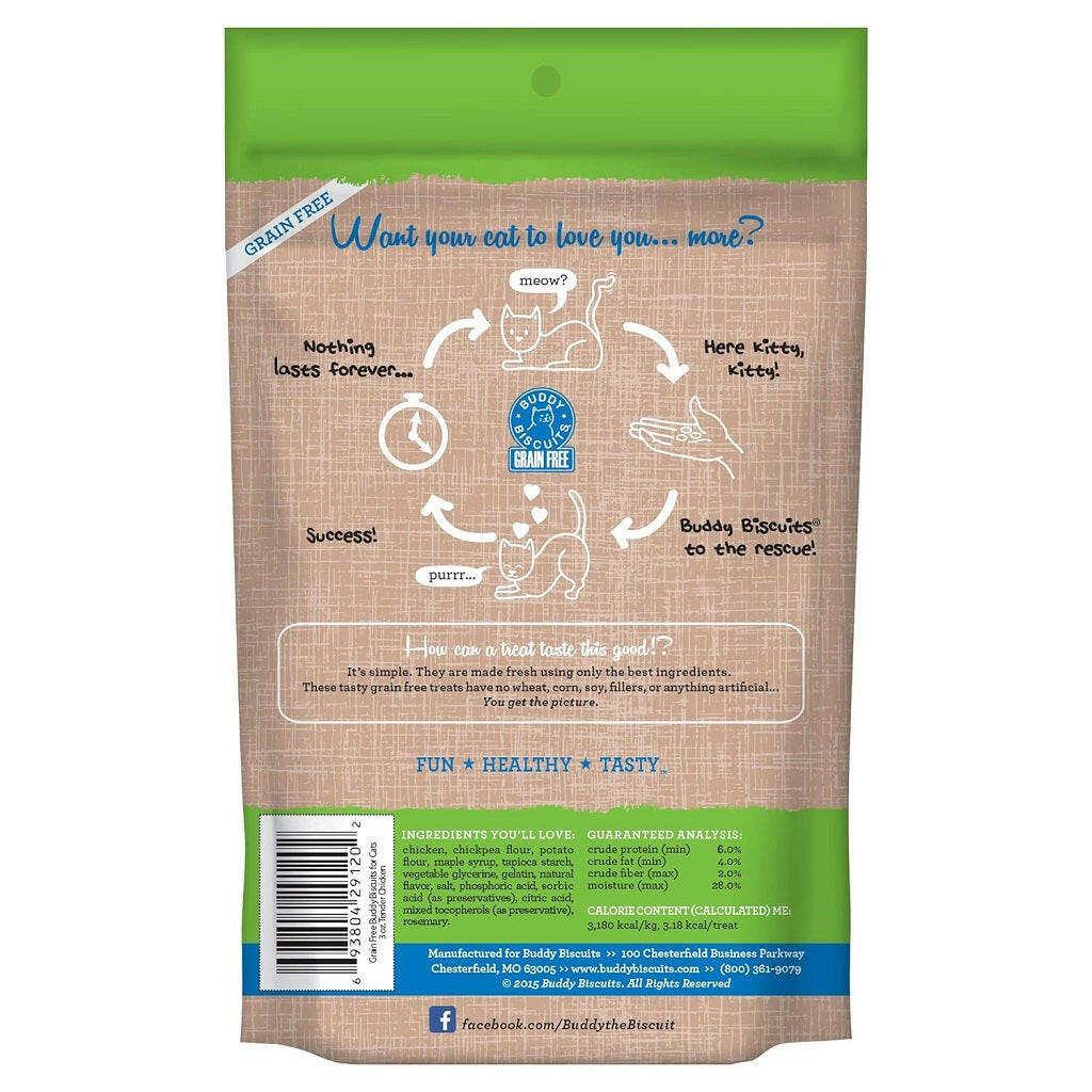 Buddy Biscuits Grain Free Cat Treats Tender Chicken (3 oz)