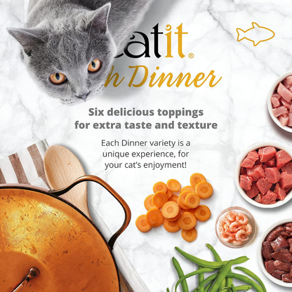 Catit Dinner Variety Pack Grain-Free Fish Wet Cat Food Topper (2.6 oz Can Case of 12) - Cat Food 9