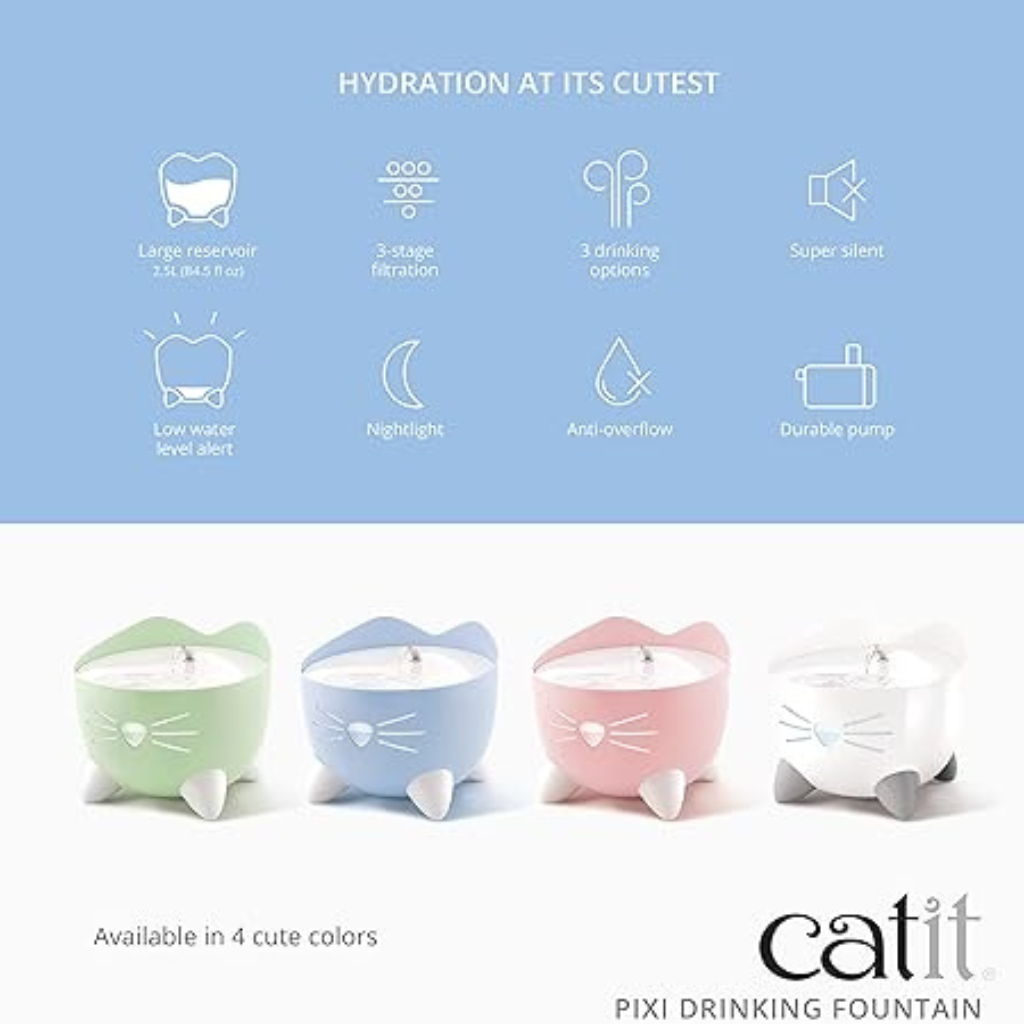 Catit PIXI Smart Drinking Water Fountain For Cats - Cat Bowls & Feeders 4