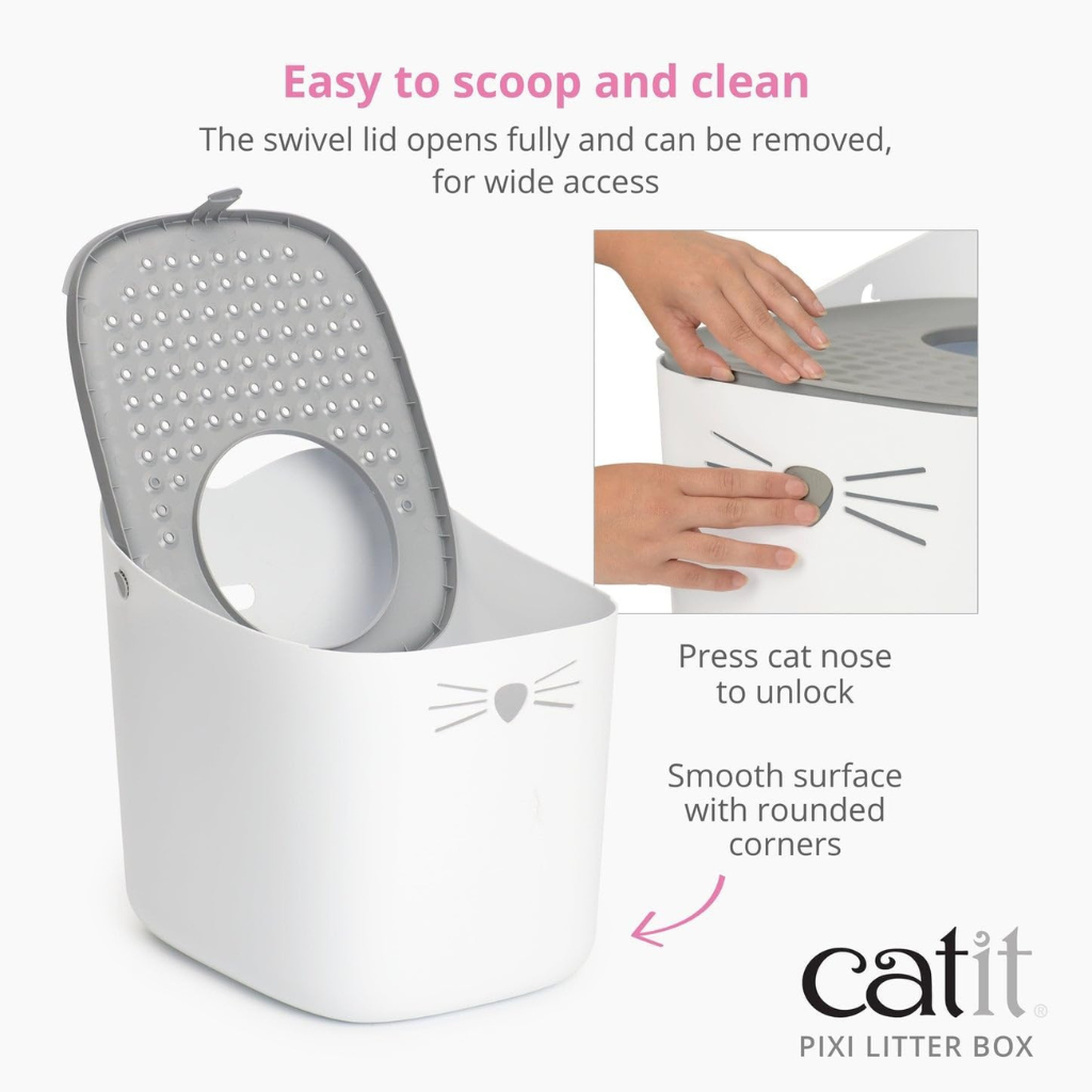 Catit PIXI Top-Entry Cat Litter Box (Gray) - Cat Litter Boxes 6