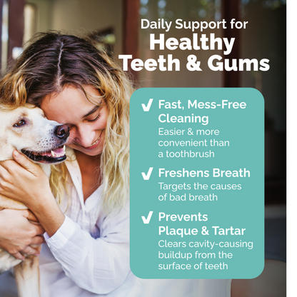 Keep your pet’s mouth fresh with Dentabliss Dental Finger Mitts, designed to remove plaque and reduce tartar in a simple peppermint‑flavored wipe