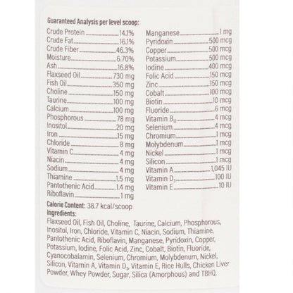 Lable with ingredients list