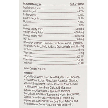 Lable with ingredients list