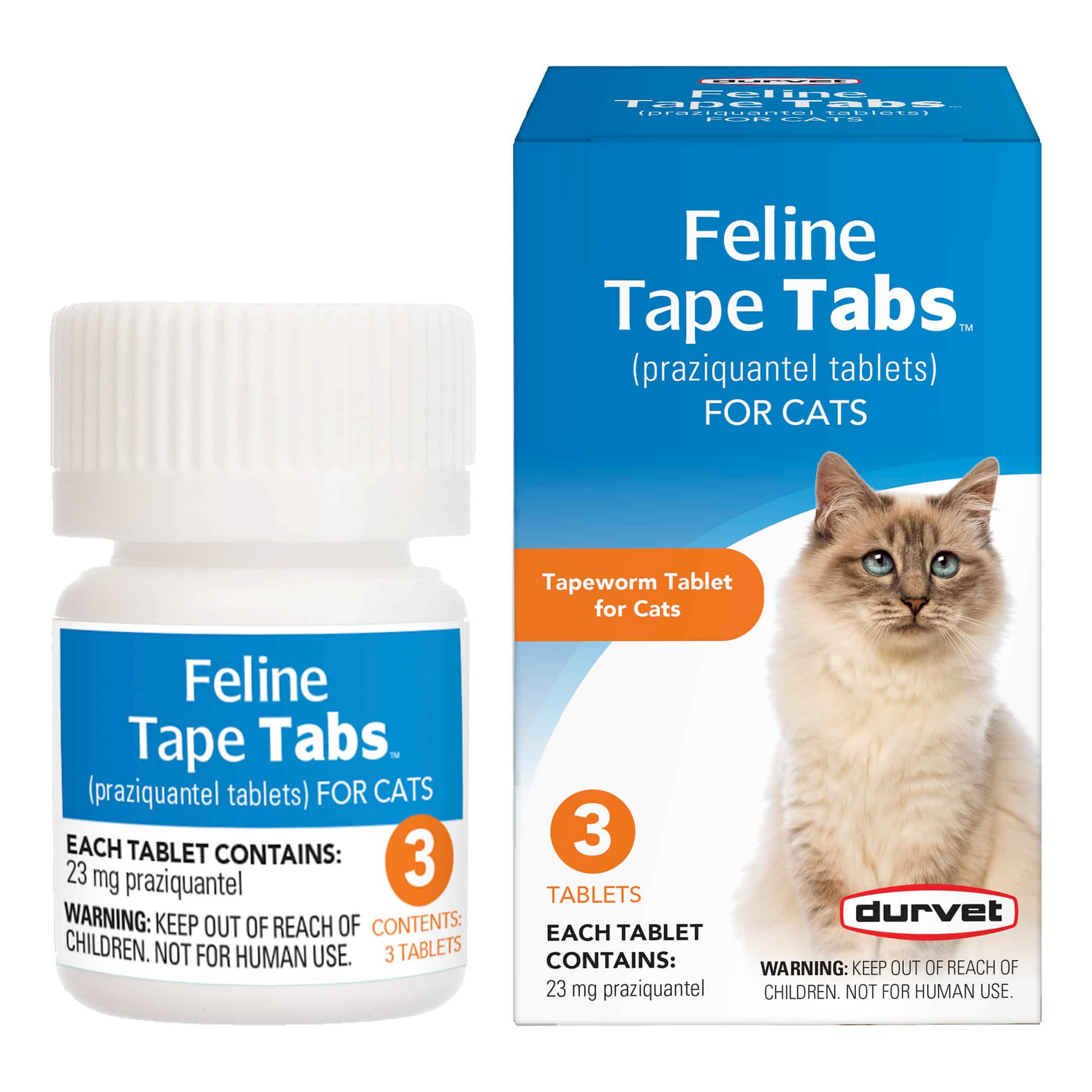 Durvet Feline Tape Tabs Tapeworm Dewormer for Cats (3 tablets) - Cat Dewormer 1