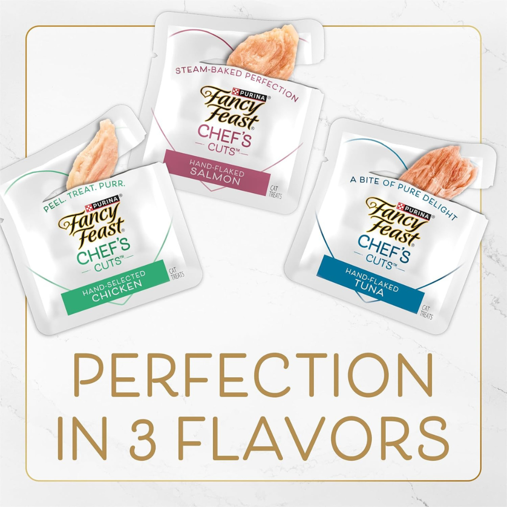 Fancy Feast Purely Natual Hand-Flaked Salmon Cat Treats (10 pouches) - Cat Treats 7