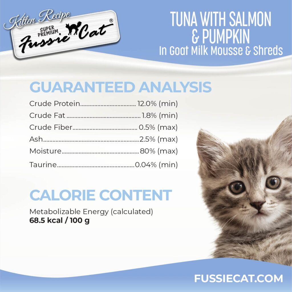 Fussie Cat Tuna with Salmon in Goat Milk Mousse Kitten Pouch 1.5-oz case of 12 - Cat Treats 6