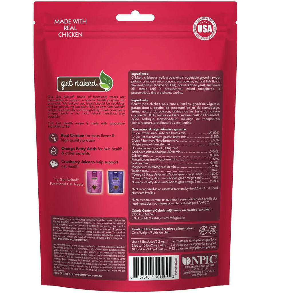 Get Naked Urinary Health Grain-Free Crunchy Cat Treats backside