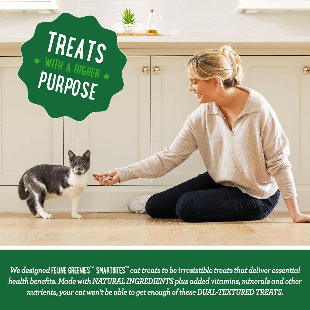 Greenies Feline SmartBites Skin & Fur Salmon Flavor features