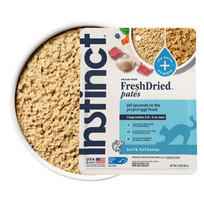Instinct Fresh Dried Patés Freeze-Dried Raw Surf & Turf Entrée for Cats - 3 oz - Cat Food 1