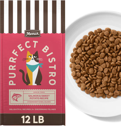 Merrick Purrfect Bistro Grain Free Salmon & Sweet Potato Recipe Dry Cat Food - 12 lb - Cat Food 9