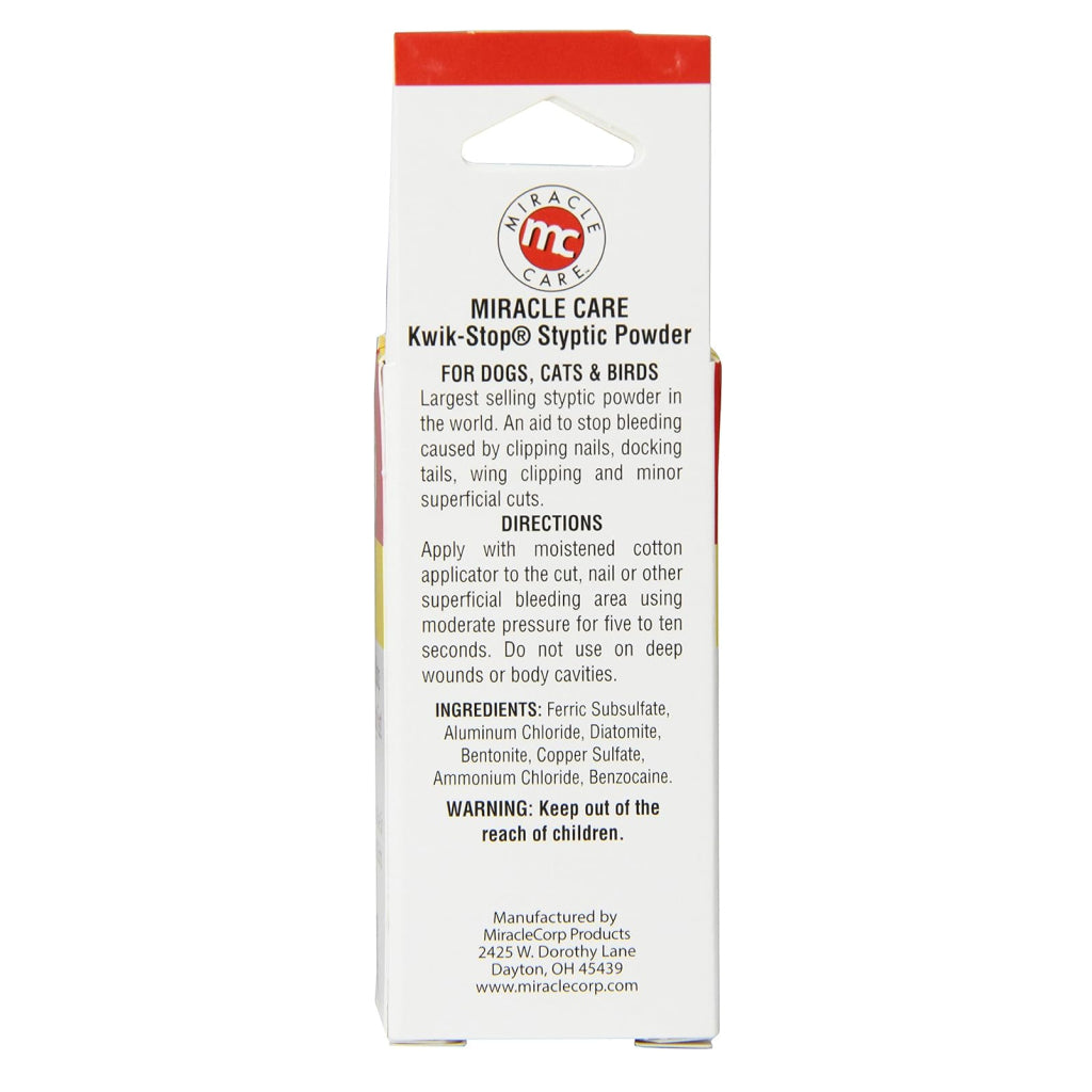 Miracle Care Kwik-Stop Styptic Powder for Dogs, Cats & Birds
