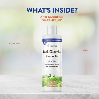 NaturVet Anti-Diarrhea Liquid Diarrhea Aid with Kaolin For Dogs Cats