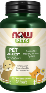 NOW Pets Pet Allergy 75 Chewable Tablets - Dog Supplements & Vitamins 1