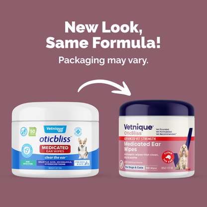 Oticbliss Advanced Ear Wipes for Cats & Dogs