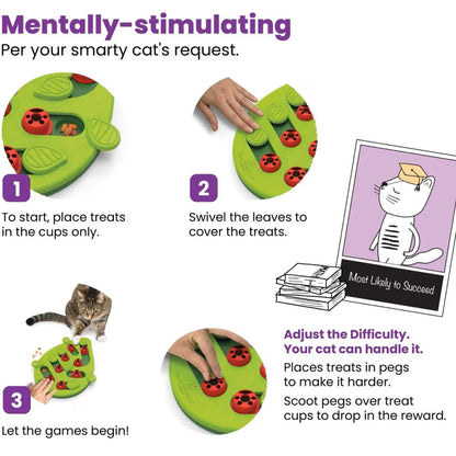 Outward Hound Nina Ottosson Buggin' Out Puzzle & Play Interactive Treat Puzzle For Cat