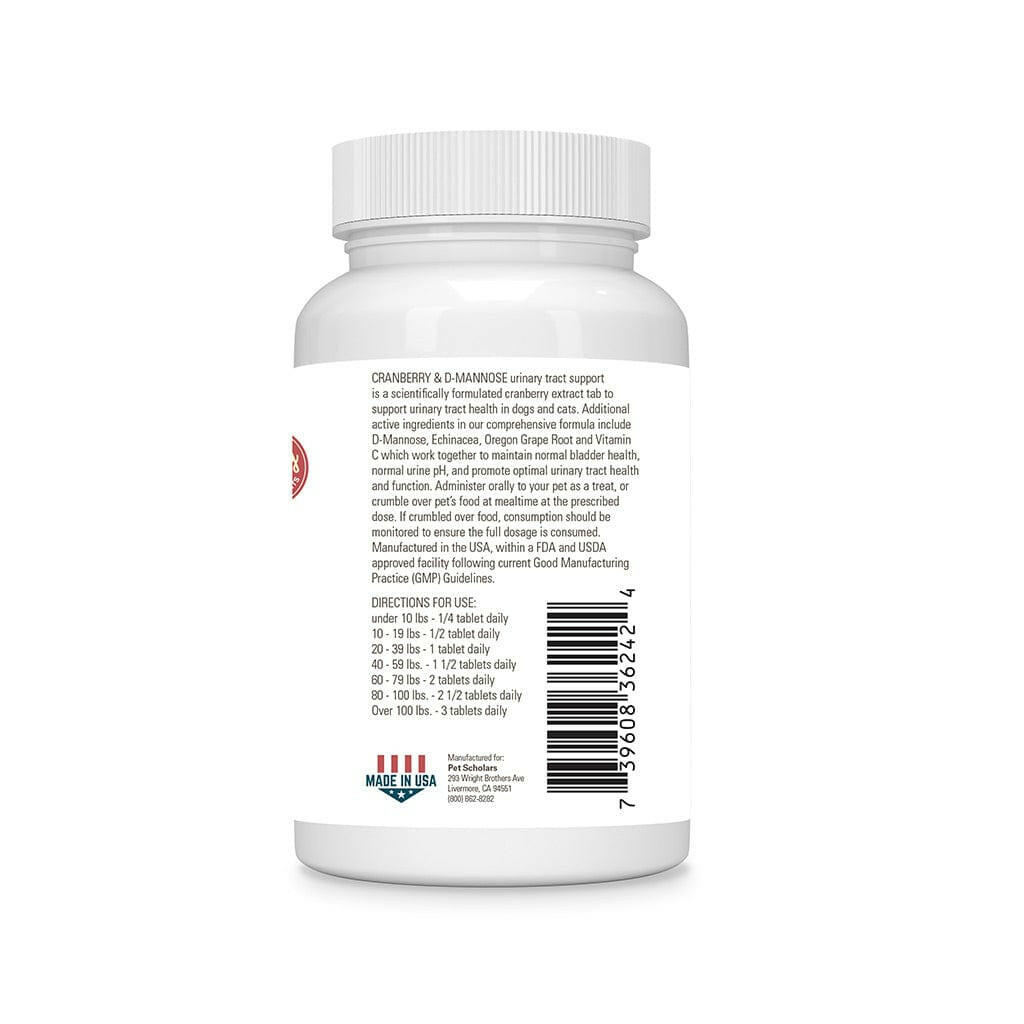 Pet Scholars Cranberry & D-Mannose Urinary Tract Support (75 Chewable Tablets) - Dog Supplements & Vitamins 3