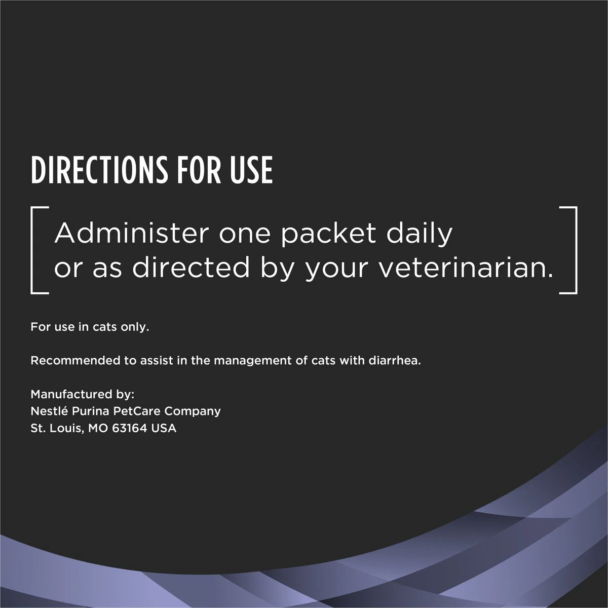 directions for use on purina fortiflora feline