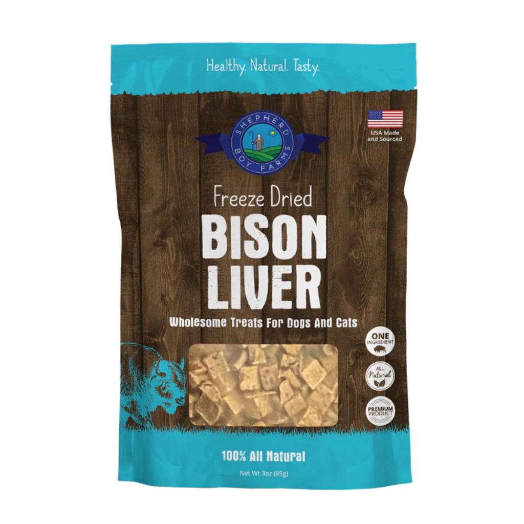 Shepherd Boy Farms Freeze Dried Bison Liver Treats for Dogs & Cats - 3 oz - Dog & Cat Treats 1