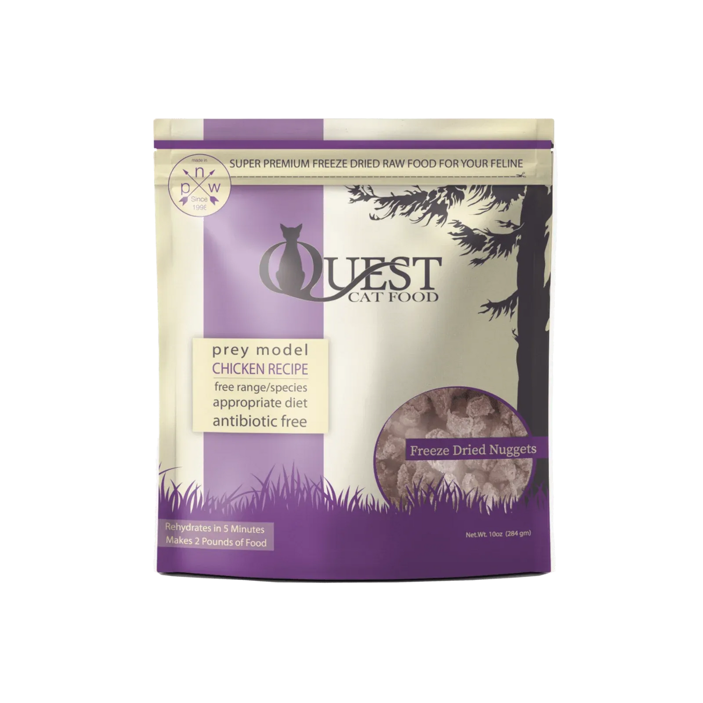 Steve’s Real Food Quest Chicken Recipe Freeze-Dried Cat Food (10 oz) - Cat Food 1