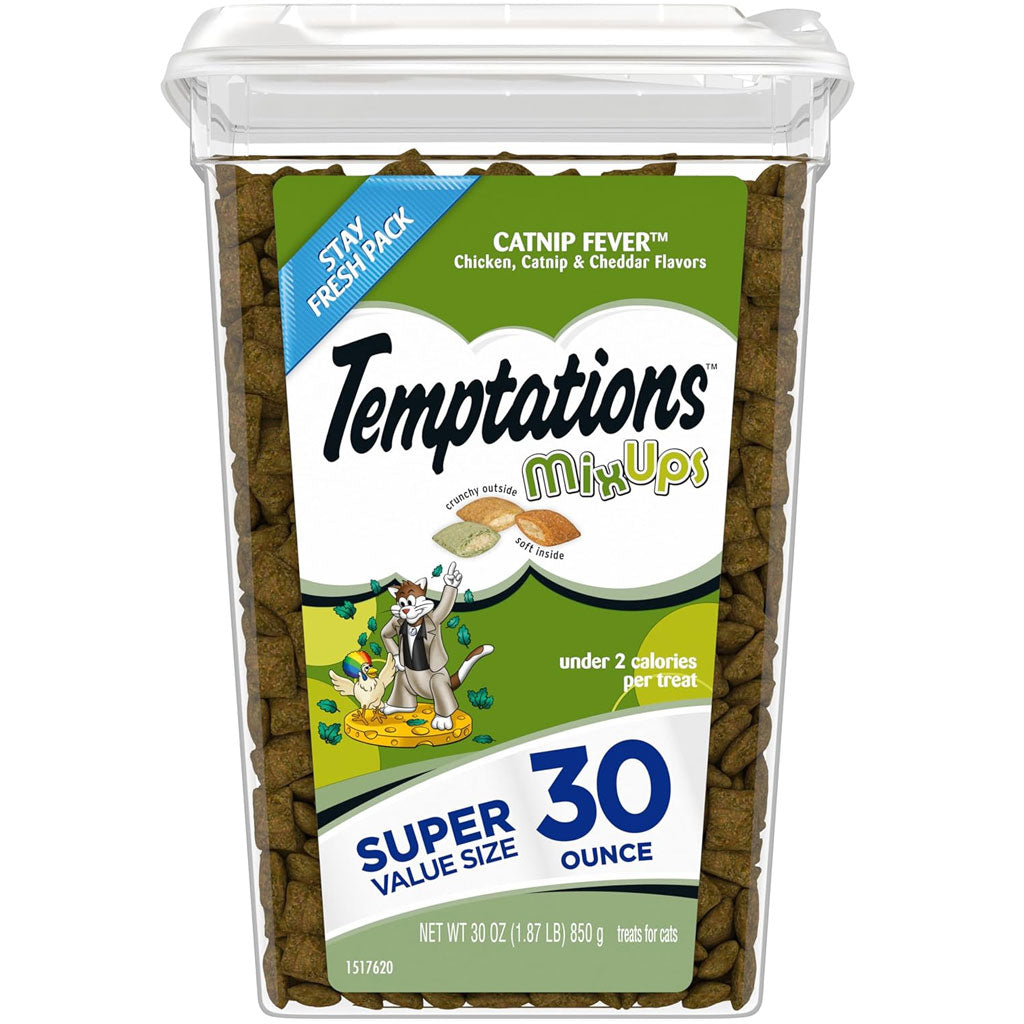 Temptations MixUps Catnip Fever Flavor Soft & Crunchy Treats for Cats 30oz