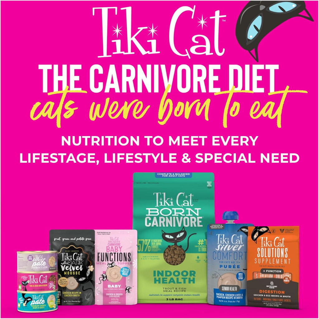 Tiki Cat Solutions Supplement Mobility Chicken Recipe in Broth for Cats (0.28 oz x 20 sachets) - Cat Food 10