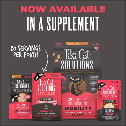 Tiki Cat Solutions Supplement Mobility Chicken Recipe in Broth for Cats (0.28 oz x 20 sachets) - Cat Food 7