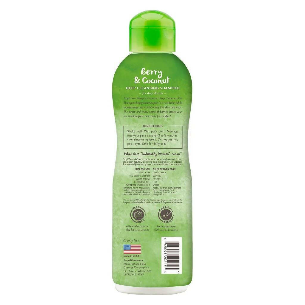 Tropiclean Coconut & Berry Deep Cleansing Shampoo For Pets (20 oz)