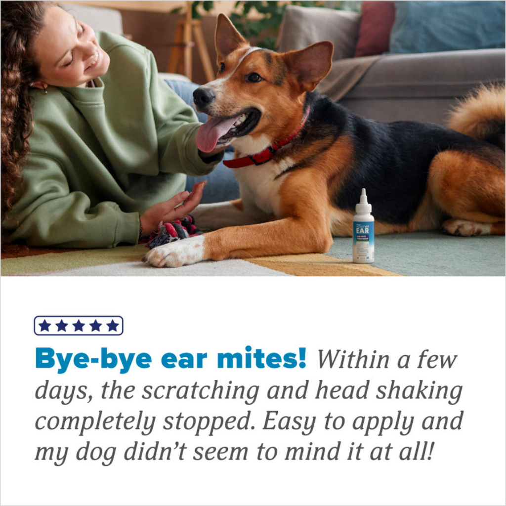 TropiClean HomeVet Ear Mite Treatment Drops for Dogs & Cats - review
