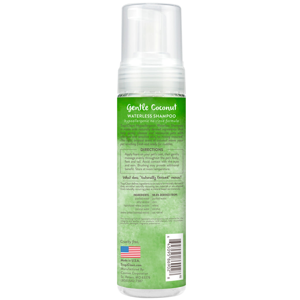 TropiClean Hypoallergenic Waterless Shampoo For Pets (7.4 oz)