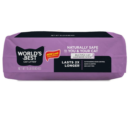 World’s Best Cat Litter Multiple Cat Lavender Scent 28 lbs - Cat Litter & Waste Disposal 10