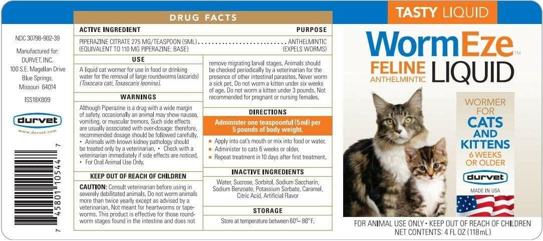 WormEze Feline Anthelmintic Liquid (4 oz) - Cat Supplements & Vitamins 2