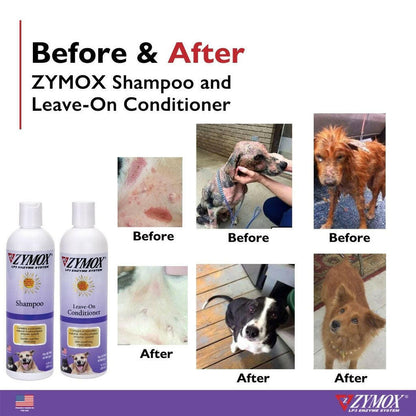 Zymox Enzymatic Leave-On Conditioner for Dogs & Cats - Before and After use.